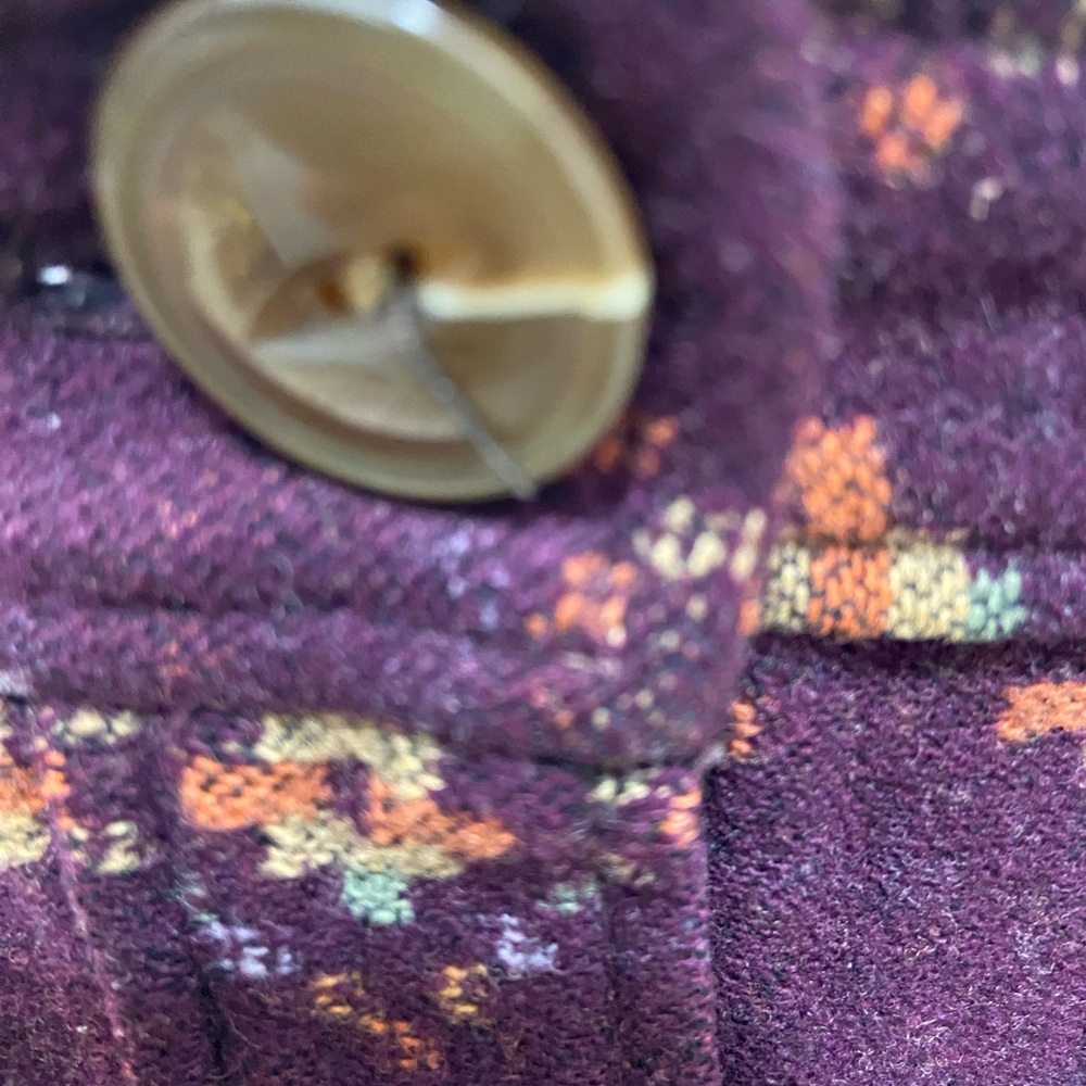 Pendleton 100% Wool Geometric Purple Button-Front… - image 4